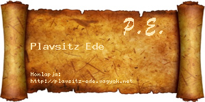 Plavsitz Ede névjegykártya